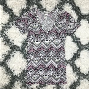 Victoria's Secret PINK Women’s Casual Top Sleepwear XS Aztec Short Sleeve